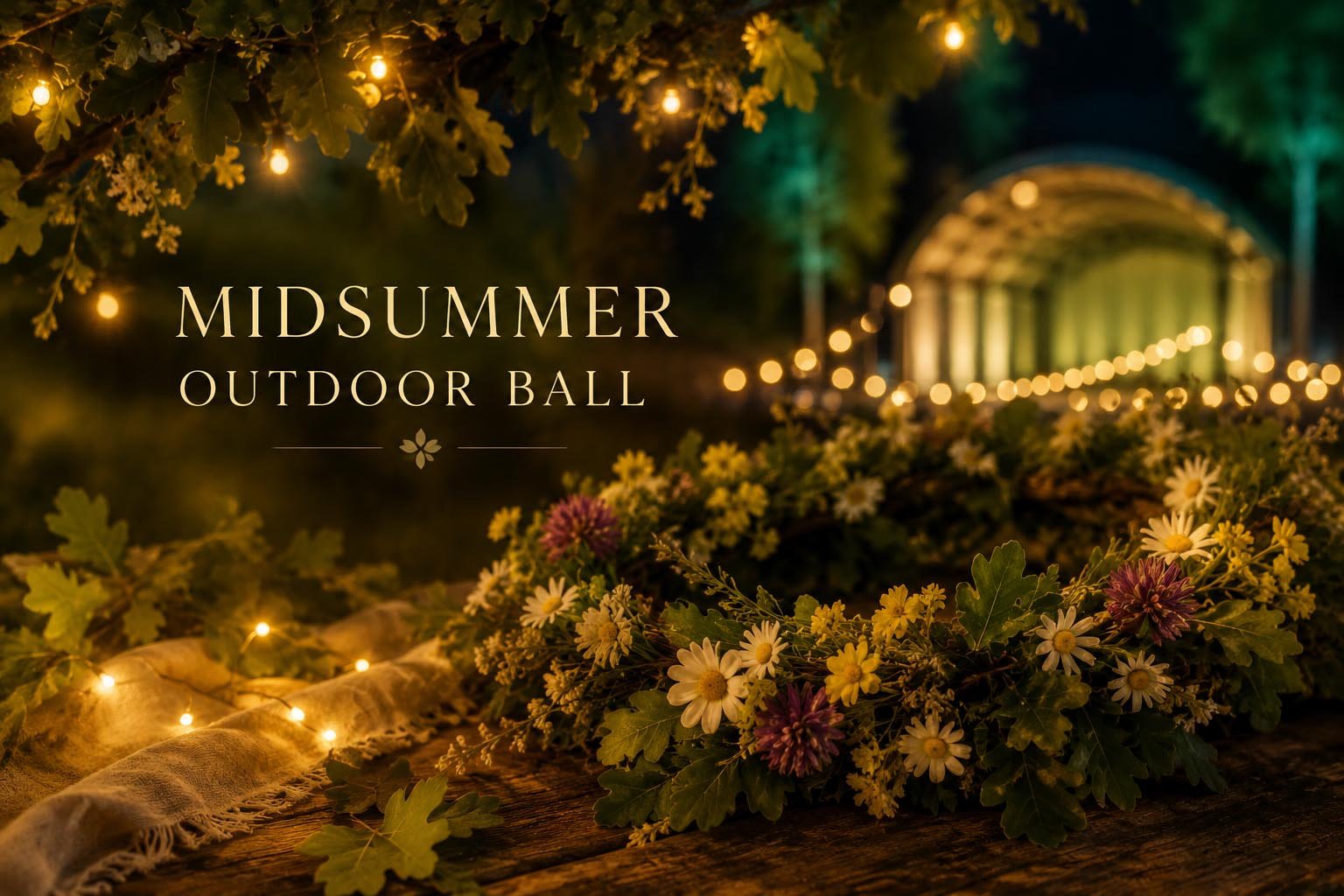 Traditional Midsummer outdoor dance ball at Mežaparks in Riga