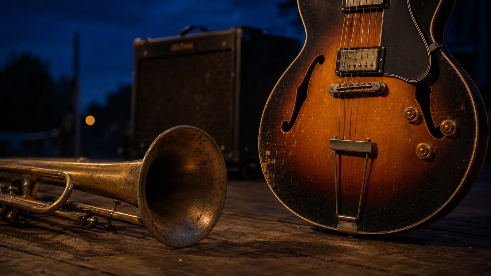 Blues guitar and brass instruments for Jūrmala Blues Festival 2026.