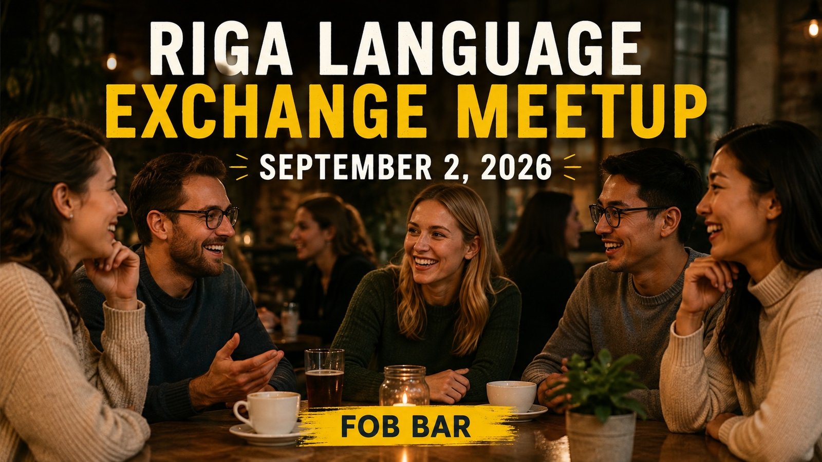 Riga Language Exchange Meetup at FOB bar in Riga.