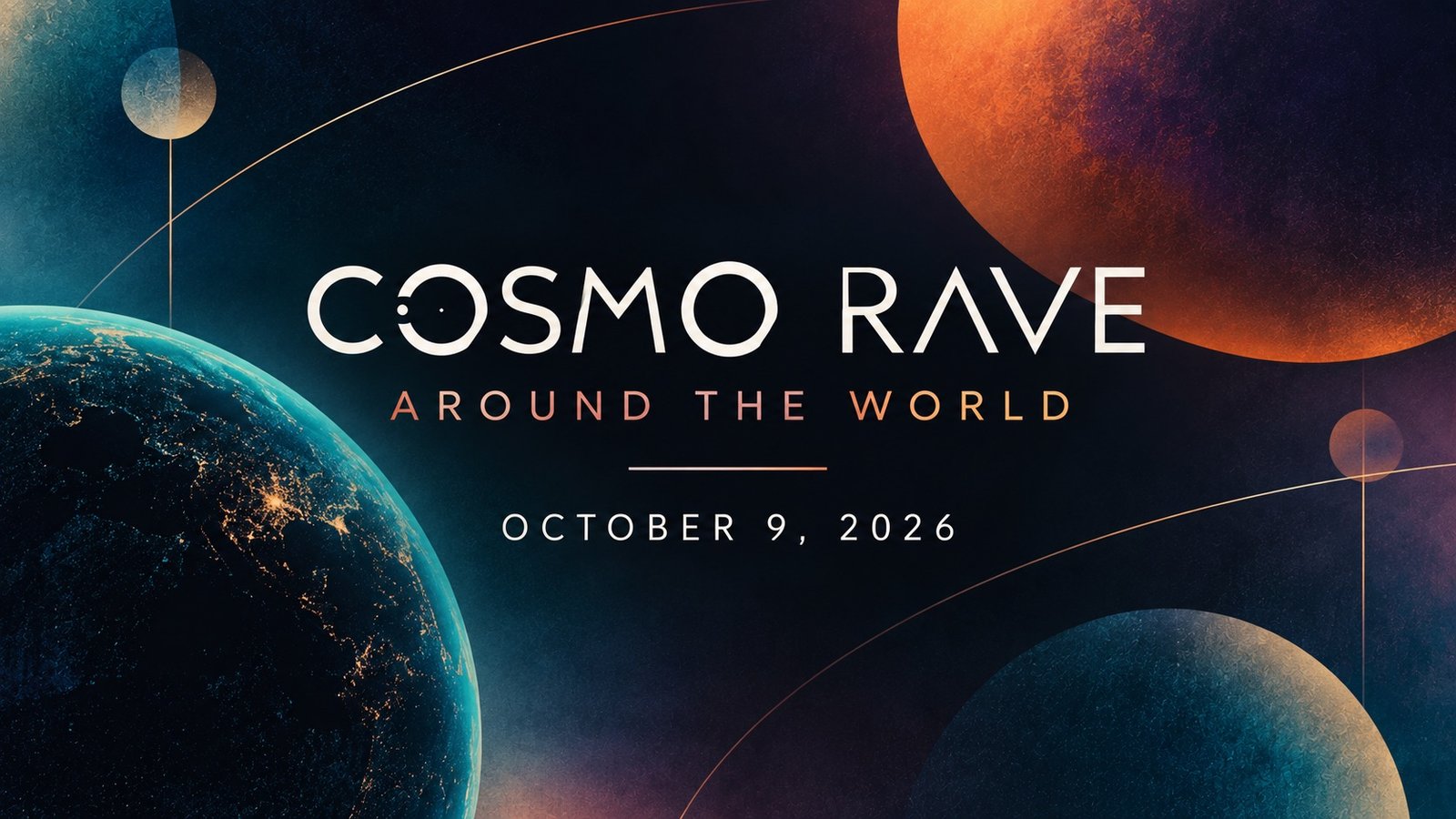 COSMO RAVE: AROUND THE WORLD electronic music night at Teritorija Club in Riga.