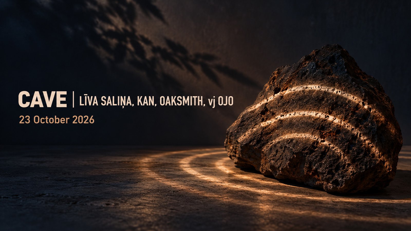 CAVE electronic music night with LĪVA SALIŅA, KAN, OAKSMITH and visual artist OJO in Riga