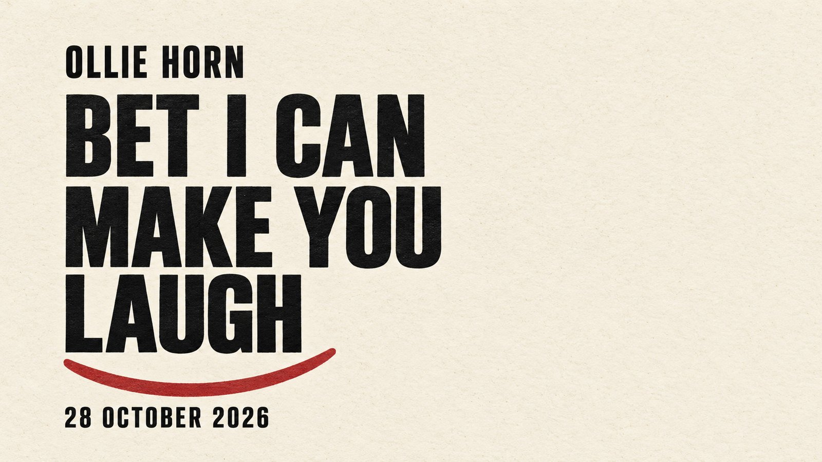 Ollie Horn’s English-language stand-up show in Riga on 28 October 2026